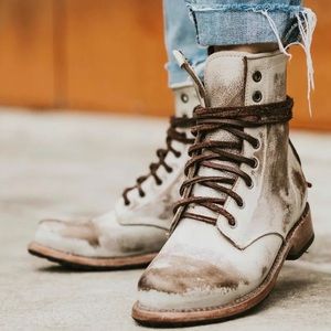 Freebird Manchester Beige Gray Leather Boots
